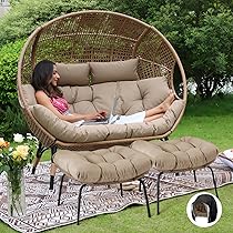 Amazon.com: NICESOUL Indoor Outdoor Double Egg Chair with